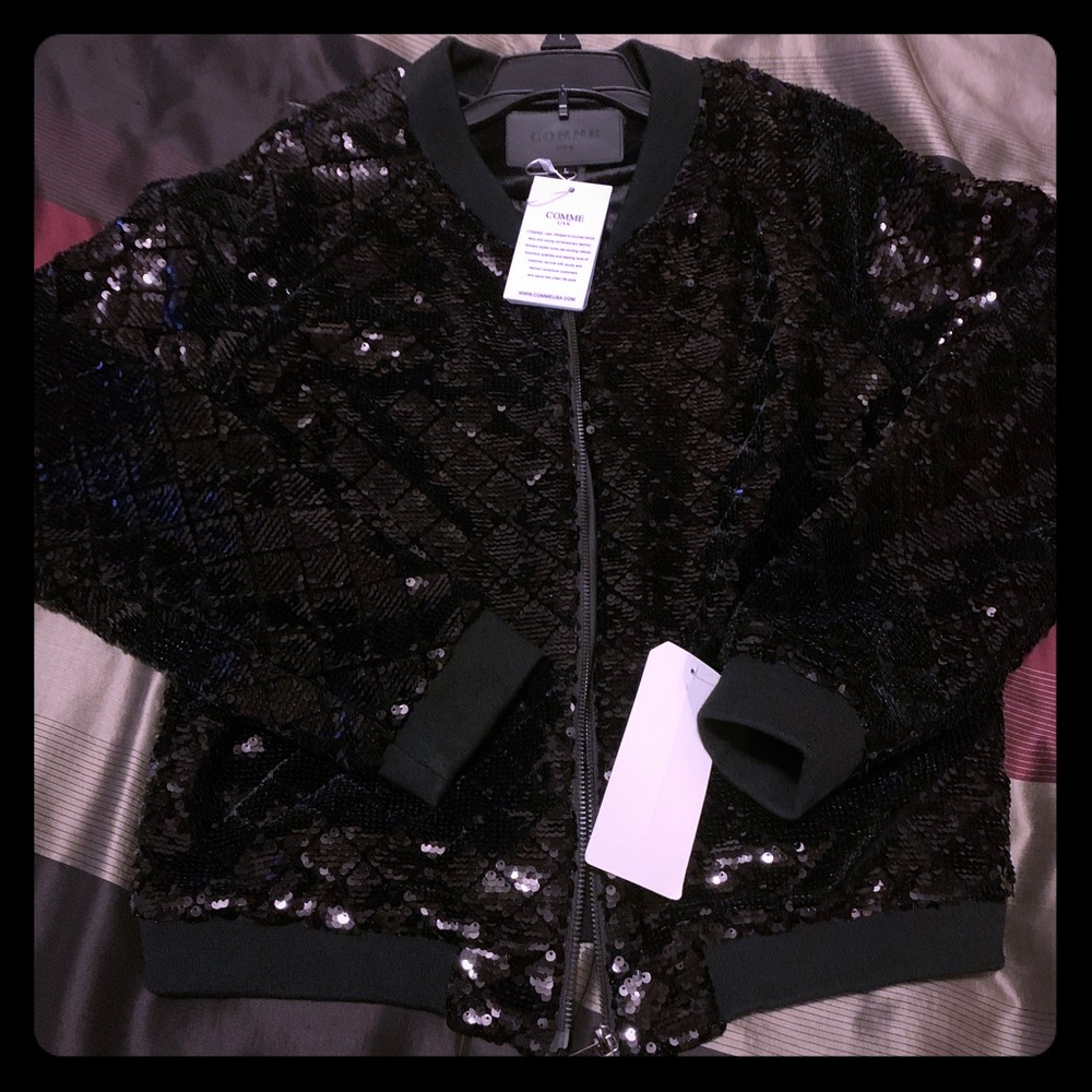 Shinny Sequence Bomber Jckt